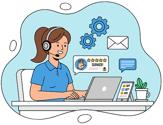 Asesor atendiendo consultas